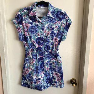 Zara Blue Floral Jumpsuit